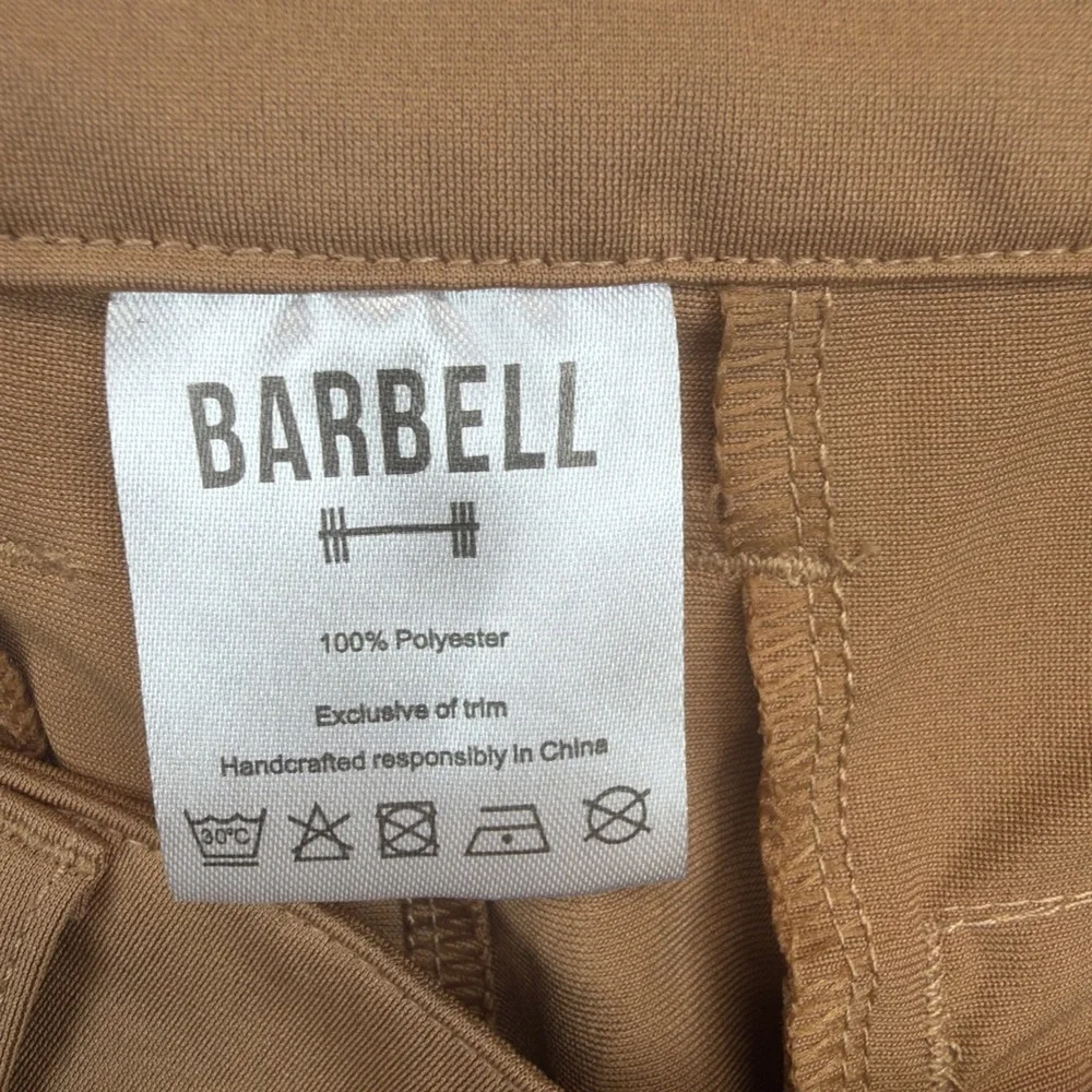 Barbell Apparel Mens Chino Pants 32 Brown Athletic Fit Stretch Performance